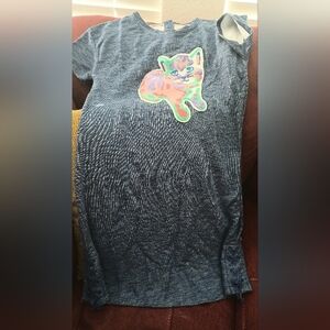 Cat & Jack Blue Short Sleeve Tee Shirt Style Dress with Playful Design